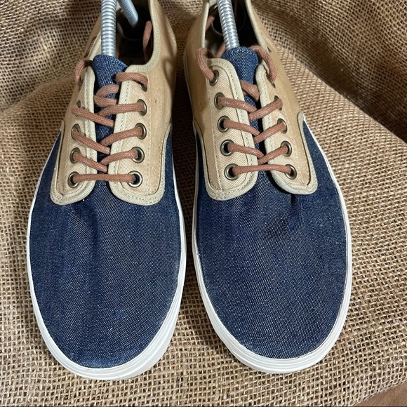Vans Canvas Lo Two Tone Sneaker Blue Tan Lace up - Picture 9 of 13